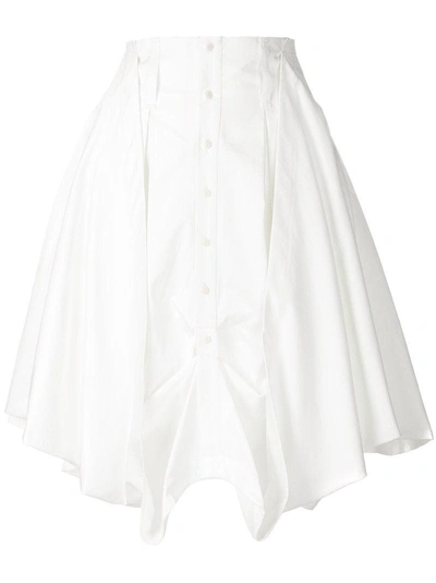 Jw Anderson Button Up Cotton Skirt In White