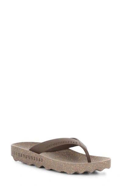 Asportuguesas By Fly London Feel Flip Flop In Concrete Tweed/ Felt