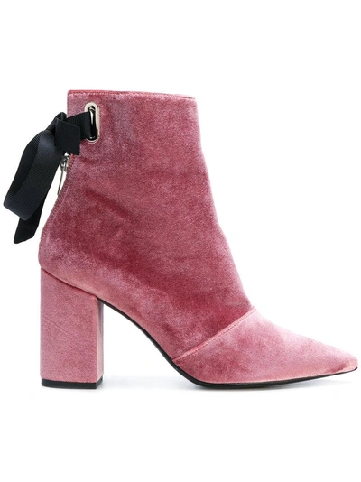 Robert Clergerie X Self Portrait Karlit Boots In Pink