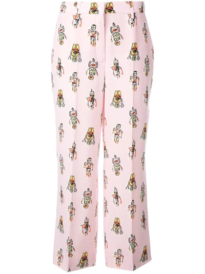 Prada Robot Print Cropped Trousers