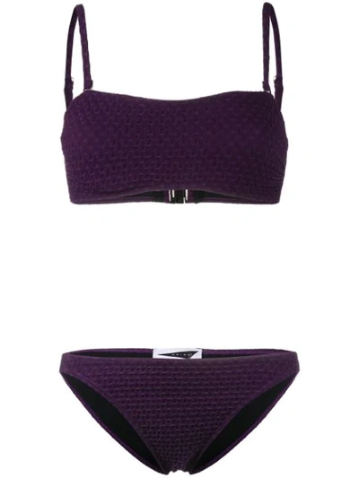 Prism Hossegor Textured Bikini Set In Purple