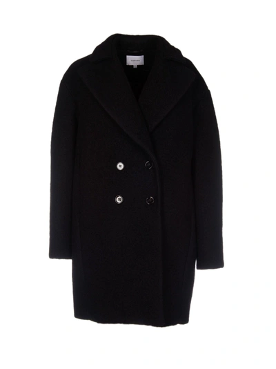Carven Oversized Double Breasted Coat In Black