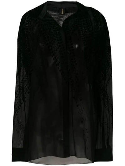 Alexandre Vauthier Velvet Detail Shirt In Black