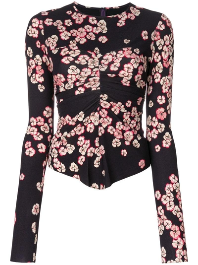Isabel Marant Domino Floral Print Top In Pink/purple