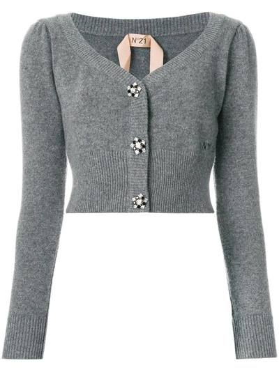 N°21 Cropped Embellished Button Cardigan