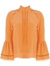 Fendi Embroidered Fitted Blouse