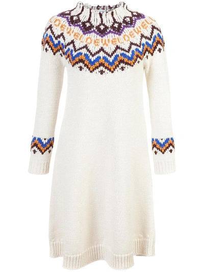 Loewe Wool And Alpaca-blend Sweater Dress In White
