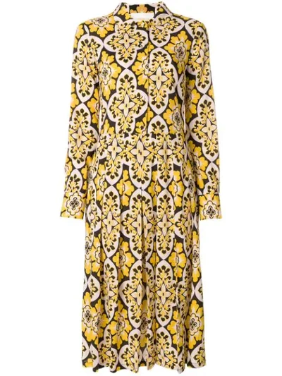 La Doublej Palazzo Shirt Dress In Yellow