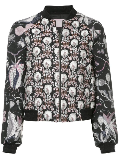 Giamba Jacquard Bomber Jacket In Black