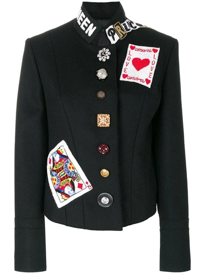 Dolce & Gabbana Wool Jacket With Patch In Black