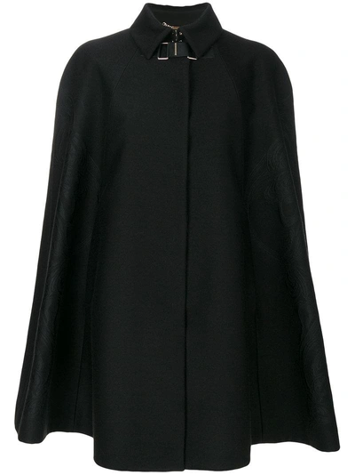 Versace Baroque Embroidered Cape In Black