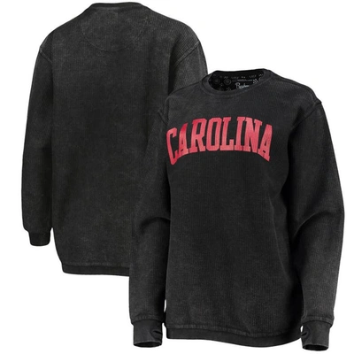 Pressbox Black South Carolina Gamecocks Comfy Cord Vintage Wash Basic Arch Pullover Sweatshirt