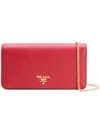Prada Saffiano Chain Shoulder Bag - Red