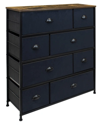 Sorbus 8 Drawer Chest Dresser With Wood Top In Black