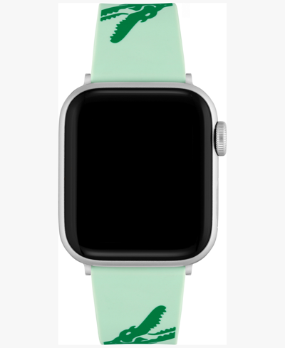 Lacoste Crocodile Print Turquoise Silicone Strap For Apple Watch 38mm/40mm Women's Shoes