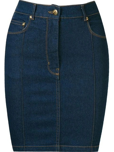 Amapô High Waist Denim Skirt In Blue