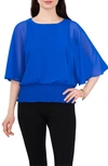 Chaus Smocked Dolman Top In Electric Blue