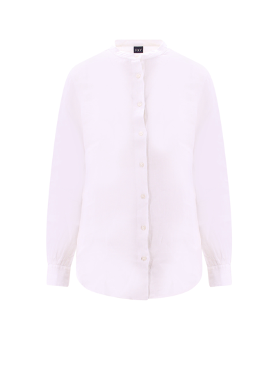 Fay Corean Linen Shirt In White