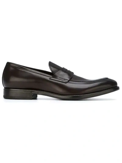 Henderson Baracco Classic Penny Loafers In Black