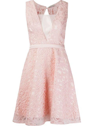 Martha Medeiros Flared Lace Dress - Pink