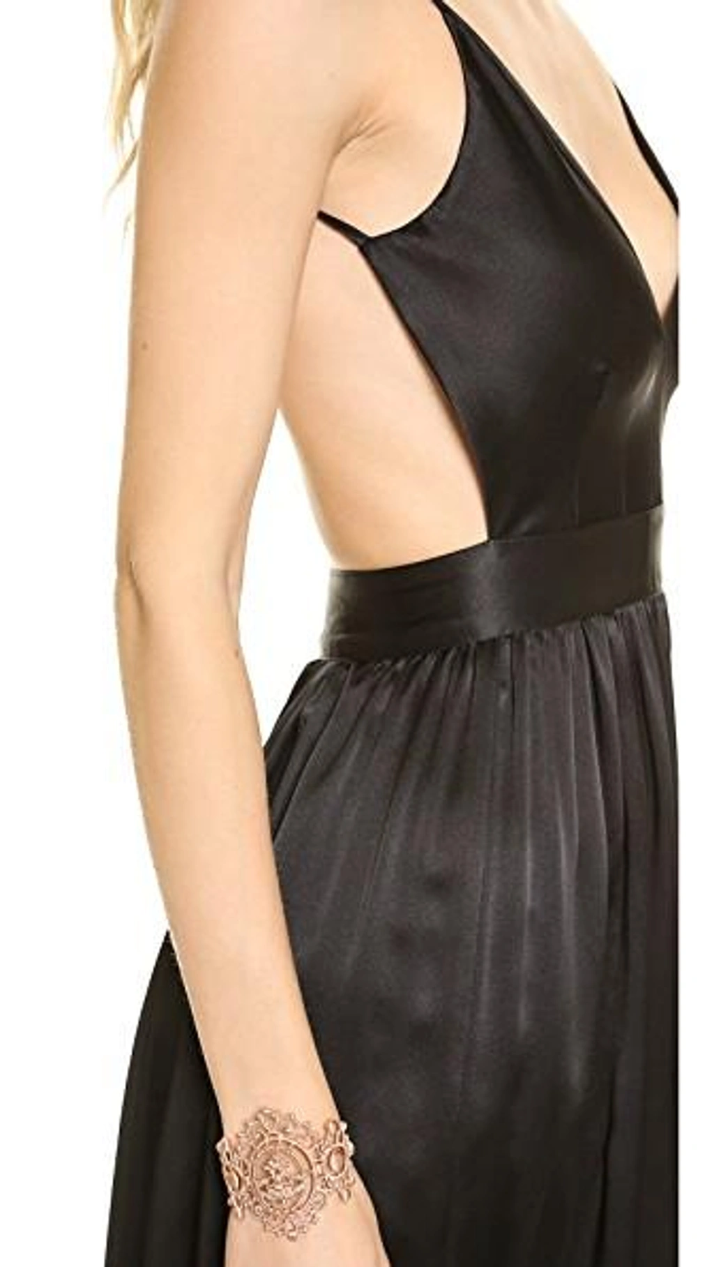 babs bibb maxi dress ONE by Contrarian Babs Bibb 100% Silk Maxi Dress in