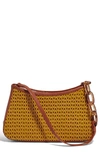 House Of Want Newbie Baguette Vegan Leather Shoulder Bag In Tan Woven