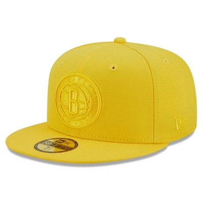 New Era Yellow Brooklyn Nets Color Pack 59fifty Fitted Hat