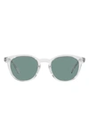 Oliver Peoples Men's Ov5454su Desmon 50mm Round Sunglasses In Gray/green Polarized Solid