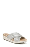 Lifestride Shoes Panama Cross Strap Slide Sandal In Silver