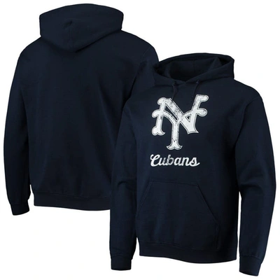 Stitches Navy New York Cubans Negro League Logo Pullover Hoodie