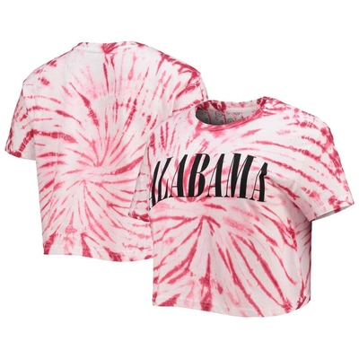 Pressbox Crimson Alabama Crimson Tide Showtime Tie-dye Crop T-shirt