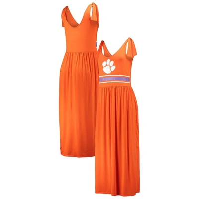 G-iii 4her By Carl Banks Orange Clemson Tigers Game Over Scoop Neck Maxi Dress