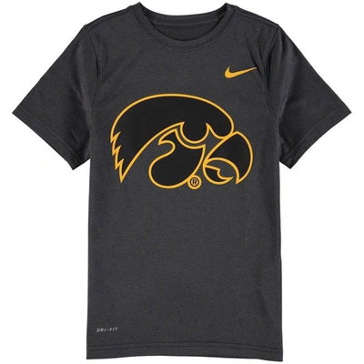 Nike Kids' Youth  Anthracite Iowa Hawkeyes Legend Travel Performance T-shirt