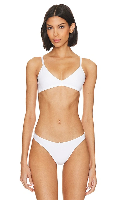 Eberjey Pima Stretch Cotton Bralette In White