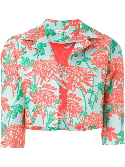 P.a.r.o.s.h Floral Brocade Cropped Jacket In Pink