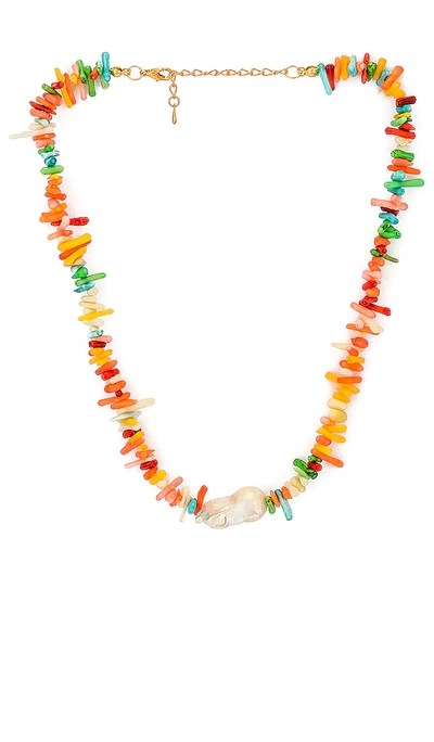 Petit Moments Pebbles Necklace In Tangerine