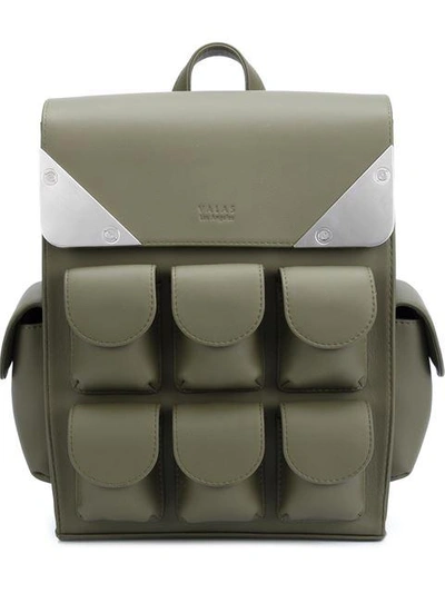 Valas Multiple Pockets Small Backpack In Green