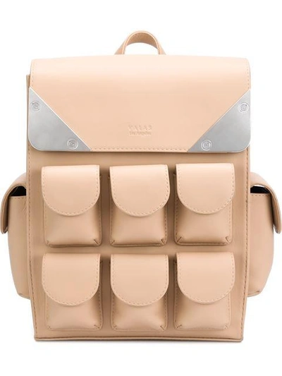 Valas Multiple Pockets Small Backpack In Neutrals
