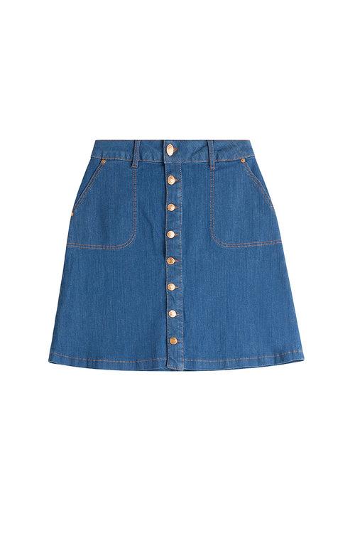 jean skirt with buttons
