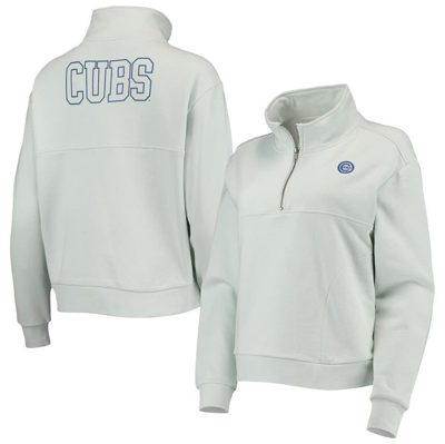 The Wild Collective Women's  Light Blue Chicago Cubs Two-hit Quarter-zip Pullover Top