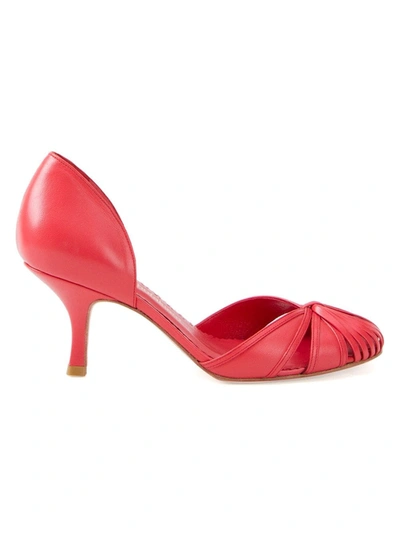 Sarah Chofakian Round Toe 70mm Pumps In Red