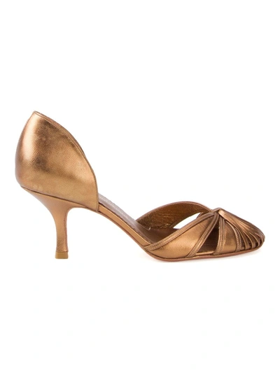 Sarah Chofakian Round-toe Pumps In Metallic