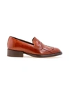 Sarah Chofakian Fringed Loafers In Brown