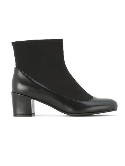 Sarah Chofakian Panelled Ankle Boots In Black