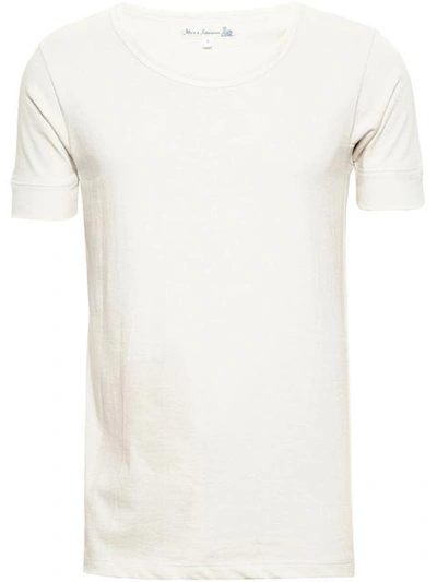 Merz B Schwanen 'henley' Cotton T-shirt In Nude&neutrals