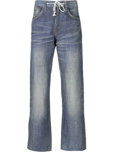 Junya Watanabe Man Lace Waist Bootcut Jeans - Blue