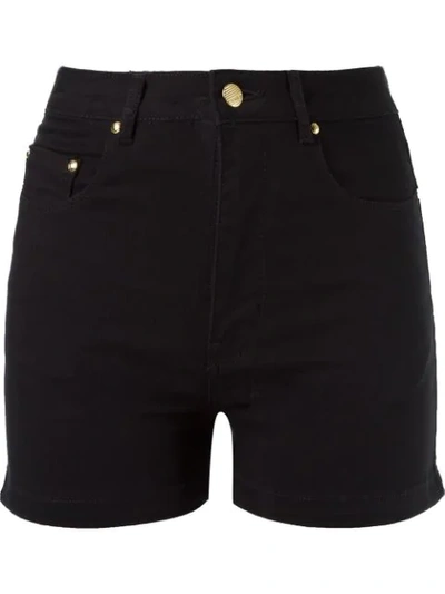 Amapô High Waist Denim Shorts In Black