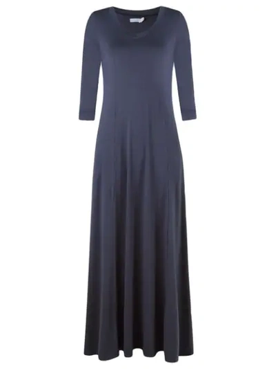 Lygia & Nanny Long Evening Dress In Blue