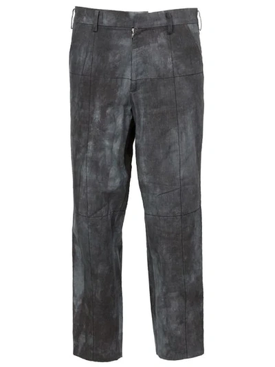 Aganovich Faded Print Cropped Trousers In Grey