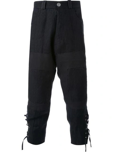 Aganovich Tapered Cropped Trousers - Black